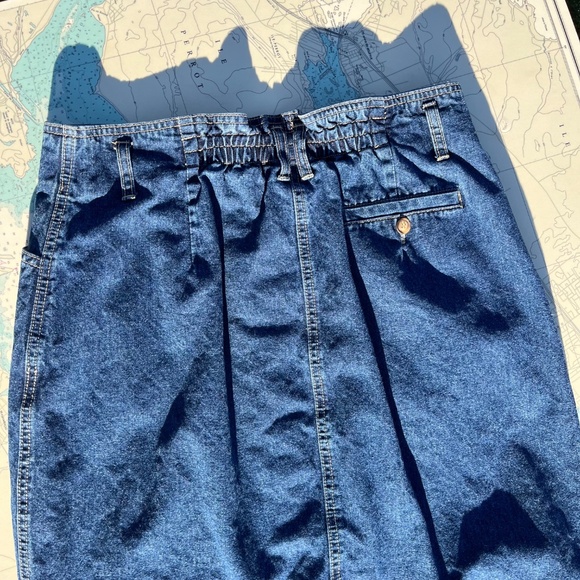 Vintage 90s Gloria Vanderbilt Button Front Denim Skirt - Picture 4 of 6